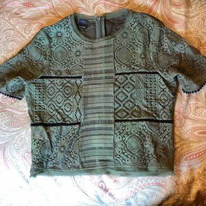 PINKO Lace Crop Top Tee